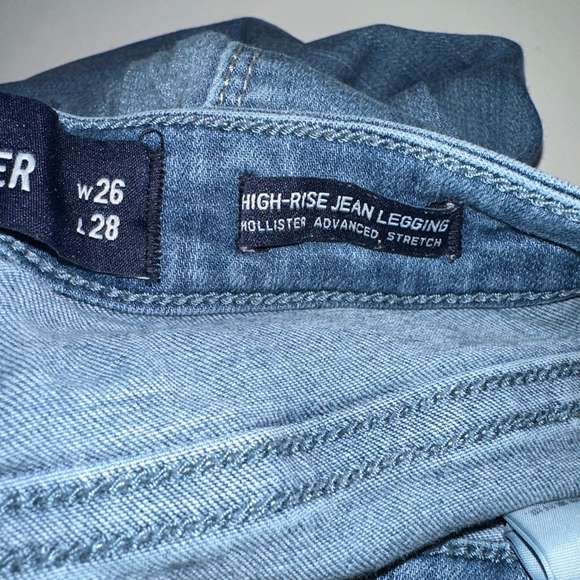 Women's Hollister Juniors 3 R Blue High-Rise Distressed Jeggings 26 W 28 L - Picture 4 of 10